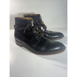 Johnson and Murphy Men's Black Cap Toe Boots 11.5